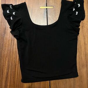 Purusha People black flutter top